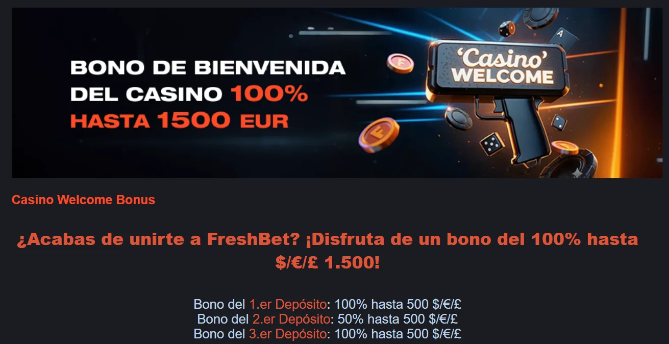 Freshbet Casino Bono de Bienvenida Freshbet Casino Bono de Bienvenida